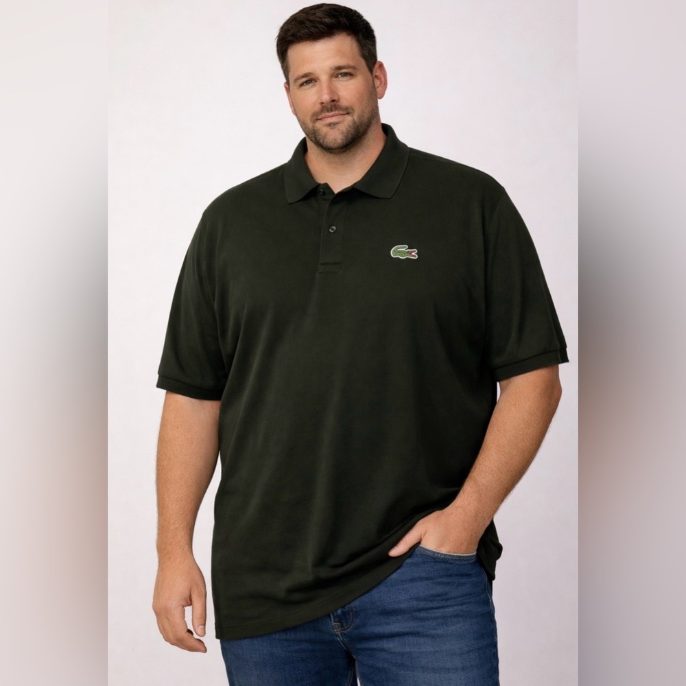 Lacoste Men's Big & Tall Hunter Green Short Sleeve Polo Shirt Size 8 / 3XL US